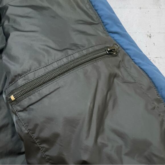 VTG LL Bean Goose Down Hooded Insulated Puffer Coat Zip Jacket Size L Blue - Picture 11 of 15